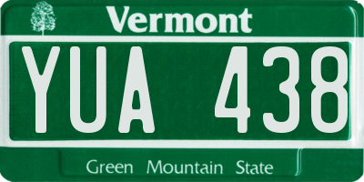 VT license plate YUA438