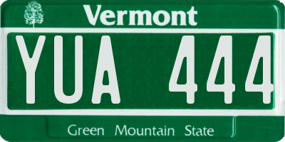 VT license plate YUA444
