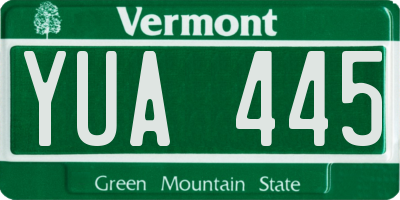 VT license plate YUA445