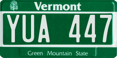 VT license plate YUA447