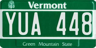 VT license plate YUA448
