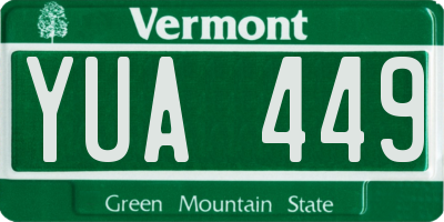 VT license plate YUA449