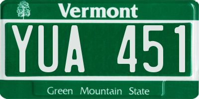 VT license plate YUA451