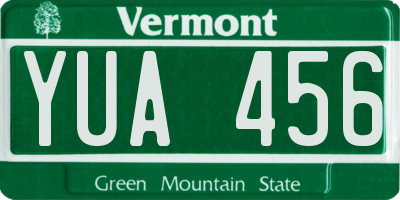 VT license plate YUA456
