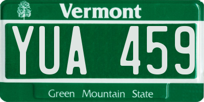 VT license plate YUA459