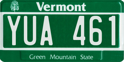 VT license plate YUA461