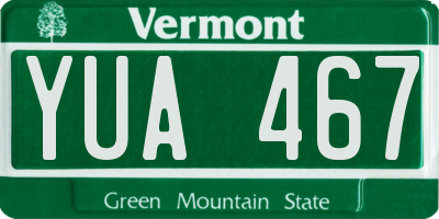 VT license plate YUA467