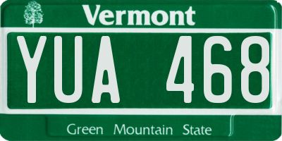 VT license plate YUA468
