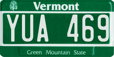VT license plate YUA469