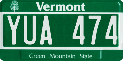 VT license plate YUA474