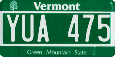 VT license plate YUA475