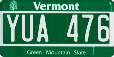 VT license plate YUA476