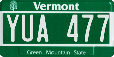 VT license plate YUA477