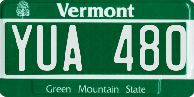 VT license plate YUA480