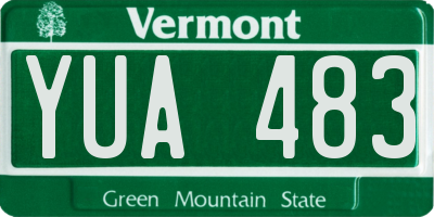 VT license plate YUA483