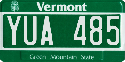 VT license plate YUA485