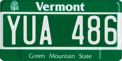 VT license plate YUA486