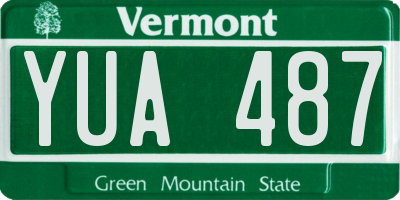 VT license plate YUA487