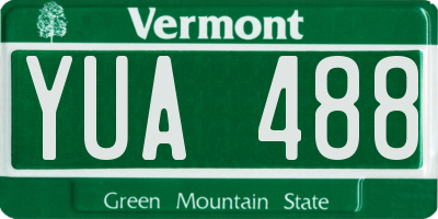 VT license plate YUA488