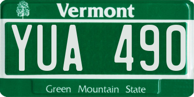 VT license plate YUA490