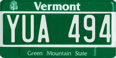 VT license plate YUA494