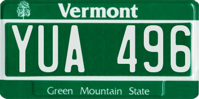 VT license plate YUA496