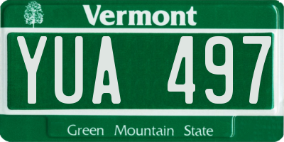 VT license plate YUA497