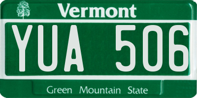 VT license plate YUA506