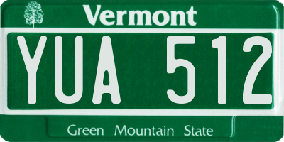 VT license plate YUA512