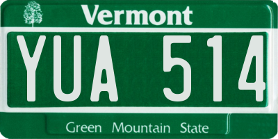 VT license plate YUA514