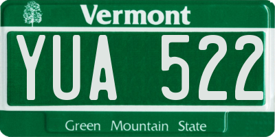 VT license plate YUA522