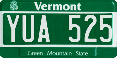 VT license plate YUA525