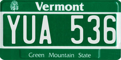 VT license plate YUA536