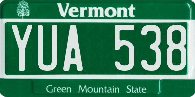 VT license plate YUA538