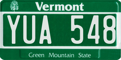 VT license plate YUA548