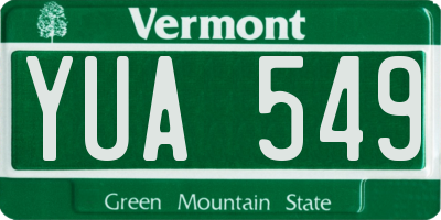 VT license plate YUA549