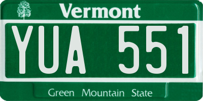 VT license plate YUA551