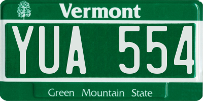 VT license plate YUA554