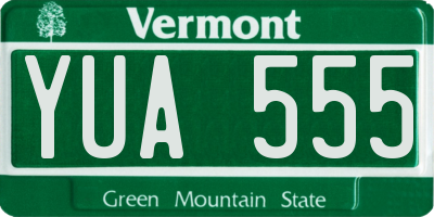 VT license plate YUA555