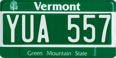 VT license plate YUA557