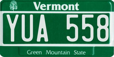 VT license plate YUA558