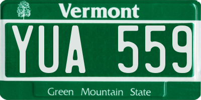 VT license plate YUA559
