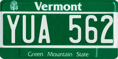 VT license plate YUA562