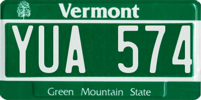 VT license plate YUA574