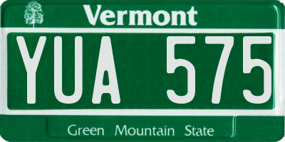 VT license plate YUA575