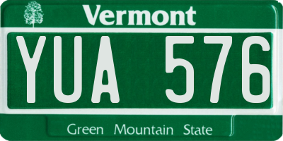 VT license plate YUA576