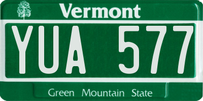 VT license plate YUA577