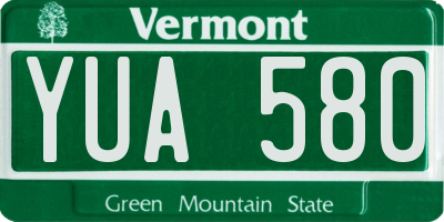 VT license plate YUA580