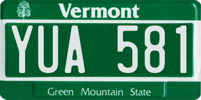 VT license plate YUA581