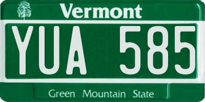 VT license plate YUA585